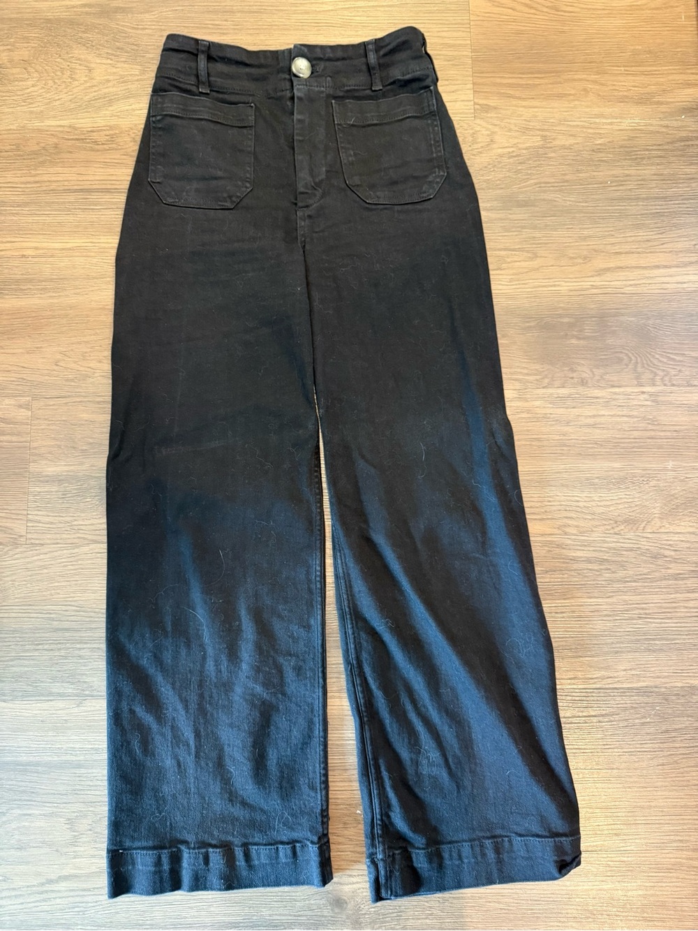 Maeve Colette Black Denim wide leg jeans size 26 Tall